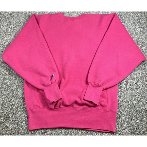 Vintage Champion Reverse Weave Alpha Omicron Pi Crewneck Pink Sweatshirt Large - Picture 9 of 11